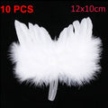 10Pcs Feather Angel Wings Ornaments – Christmas & Wedding Decor Holiday Ornaments Babs 12X10cm