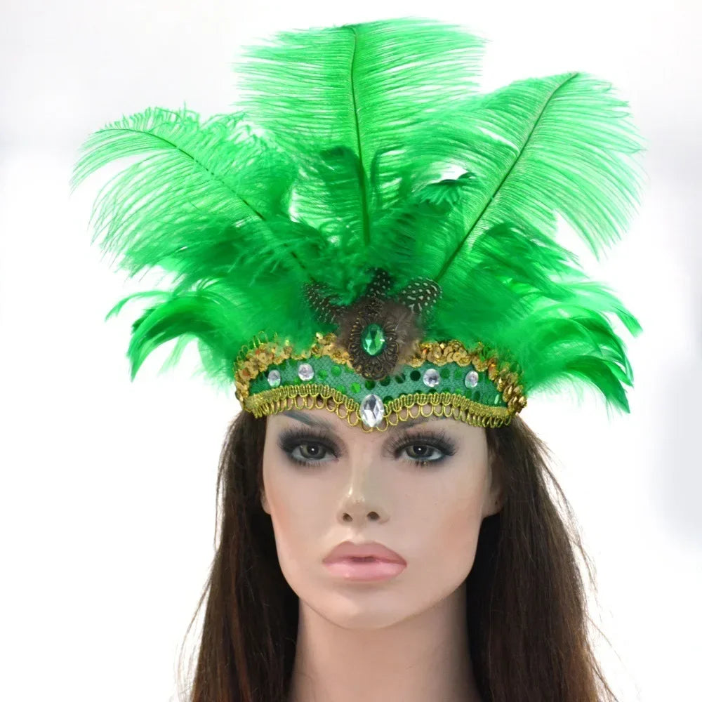 Feather Headband Crown – LED Neon Party, Halloween & Christmas Feather Party Headband Babs