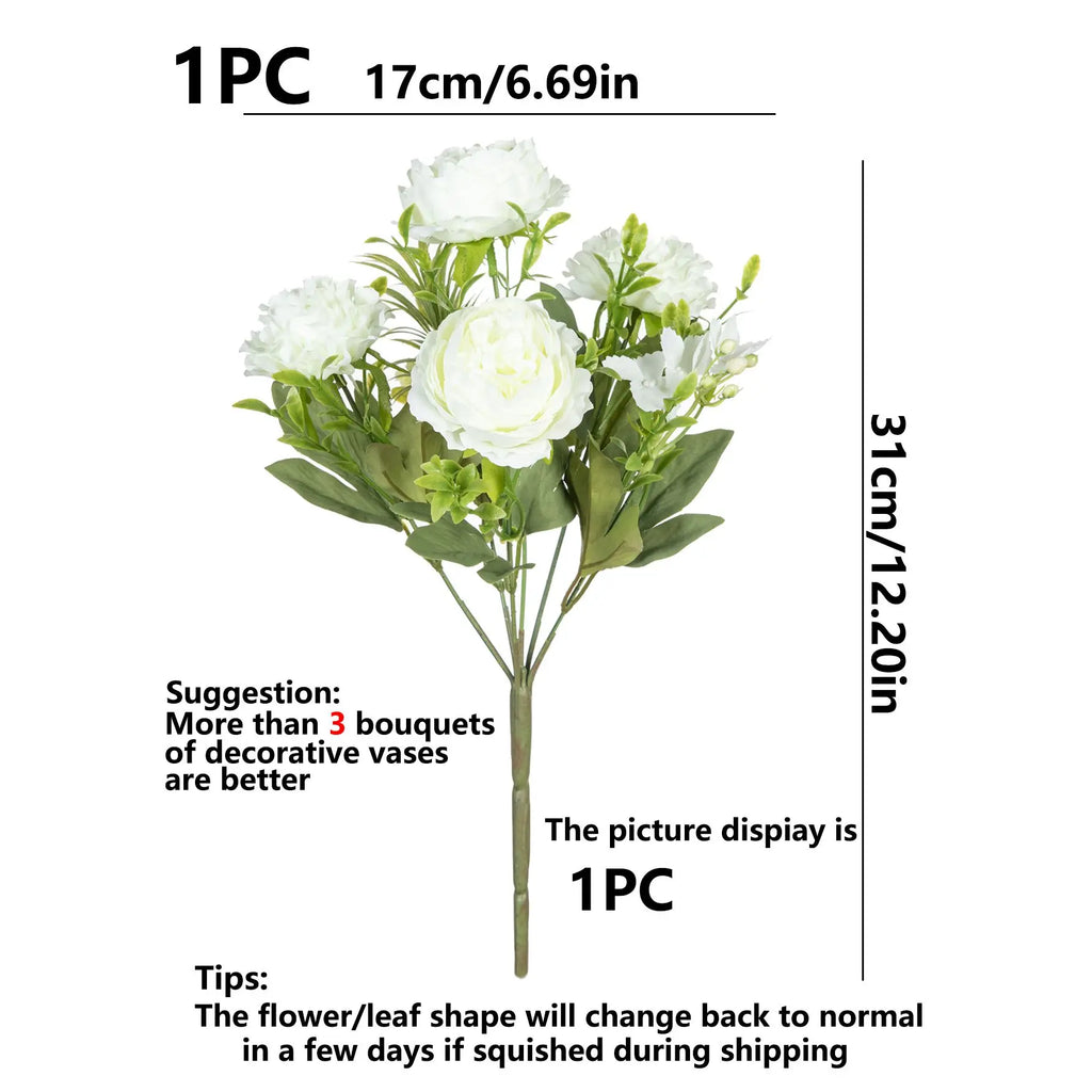 Silk Artificial Peony & Chrysanthemum Bouquet | Wedding Décor Artificial Flower Bouquet Babs