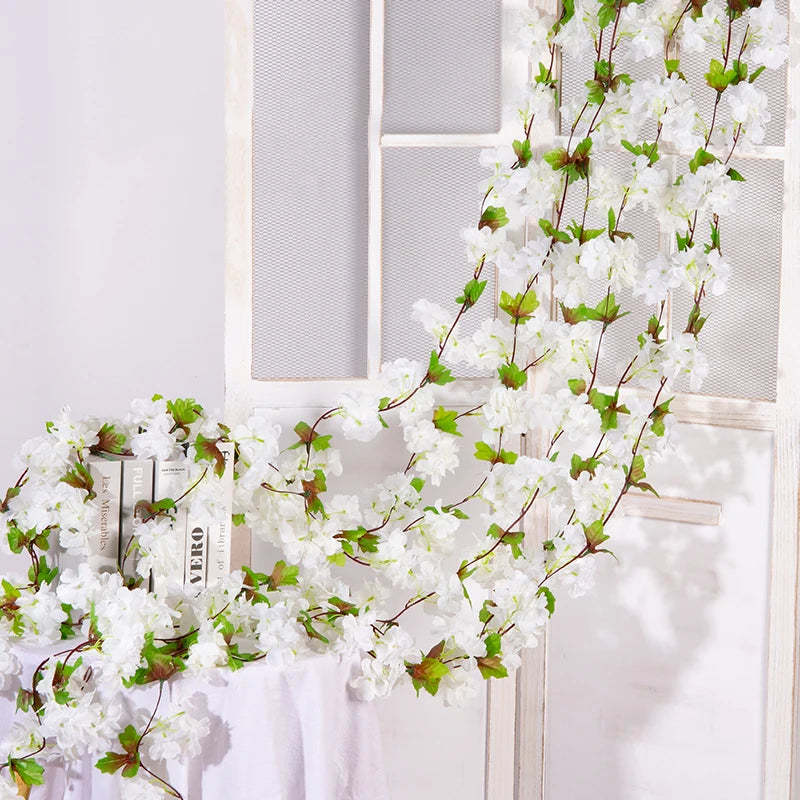 Artificial Cherry Blossom Sakura Hanging Garland | Silk Vine Silk Flower Garland Babs