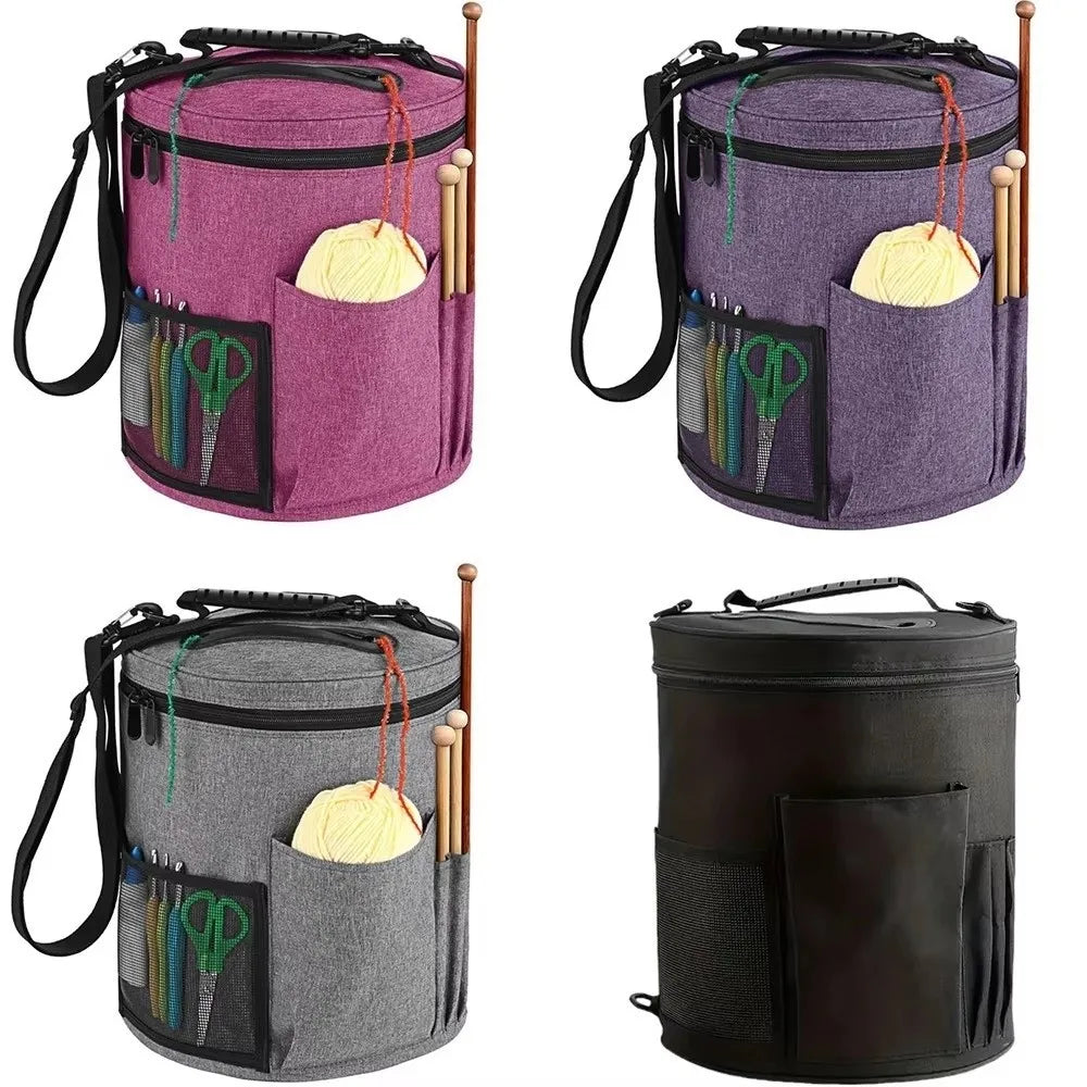 Large Yarn Storage Bag – Multi-Pocket Knitting Crochet Tote Yarn Storage Bag Babs