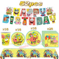 Cartoon Kids Birthday Party Decoration Set – Balloons, Backdrop & More Kids Party Decoration Set Babs 52pcs