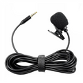 Lavalier Microphone 3.5mm Wired Condenser Mic for Phone & Laptop Lavalier Microphone Babs Black
