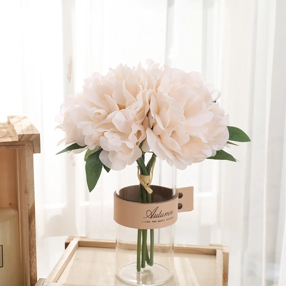 5-Pack Silk Peony Artificial Flowers – Wedding & Home Decor Artificial Flower Bouquet Babs