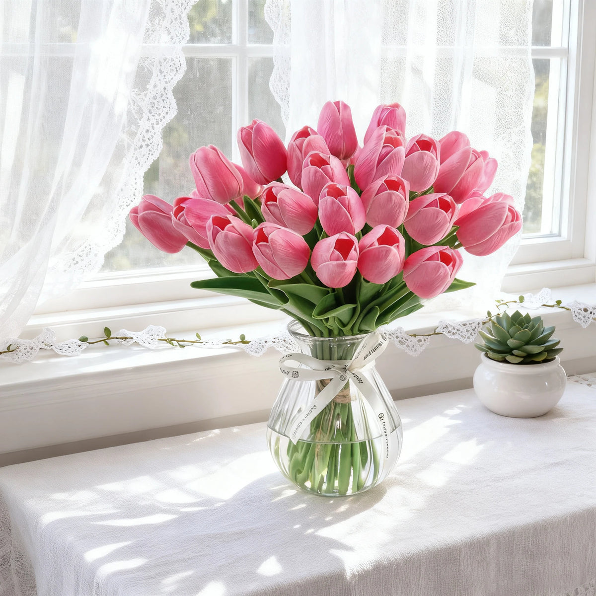 Real Touch Artificial Tulips 15-Piece Set – Wedding & Home Decor Artificial Flowers Babs