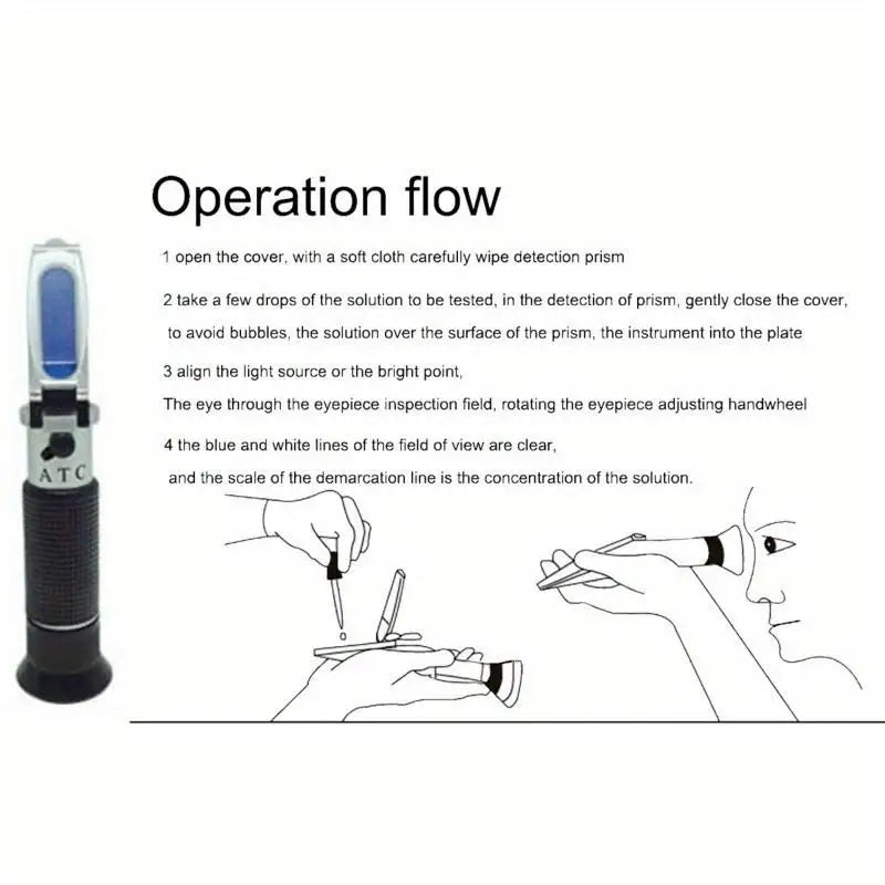 Handheld Refractometer – Antifreeze & Sugar Analyzer Handheld Refractometer Babs