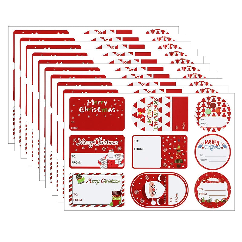 90pcs Christmas Gift Stickers – 10 Sheets Labels & Name Tags Christmas Sticker Sheets Babs C