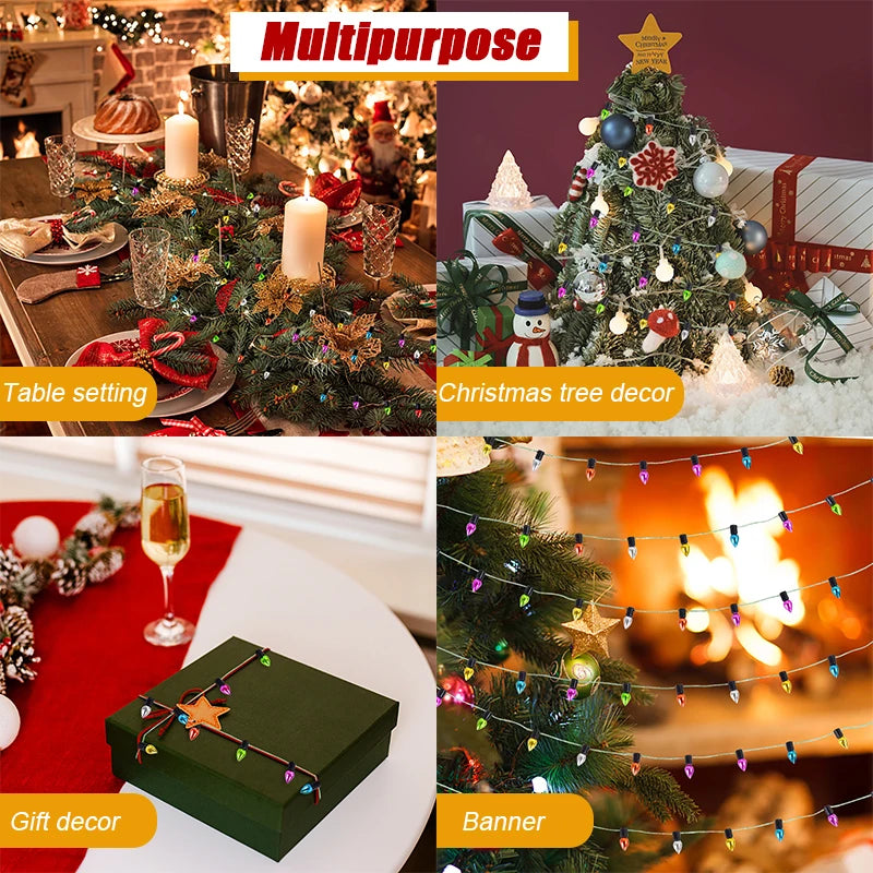 5M Colorful Bulb String Garland – Christmas & Holiday Decor Holiday String Garland Babs