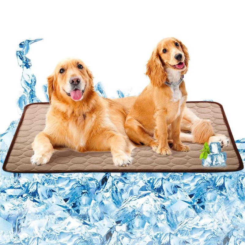 Ice Silk Pet Cooling Mat – Breathable Summer Pad for Dogs & Cats Pet Cooling Mat Babs Brown 70x100CM