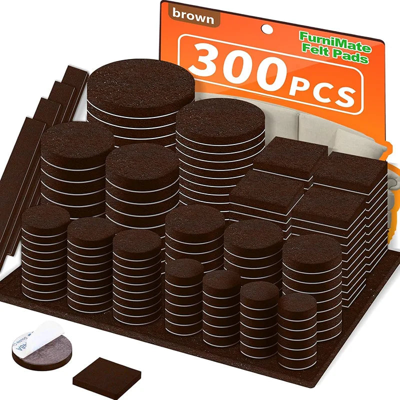 300 Pcs Self-Adhesive Felt Furniture Pads – Floor Protection Furniture Floor Pads Babs brown as picture 300pcs