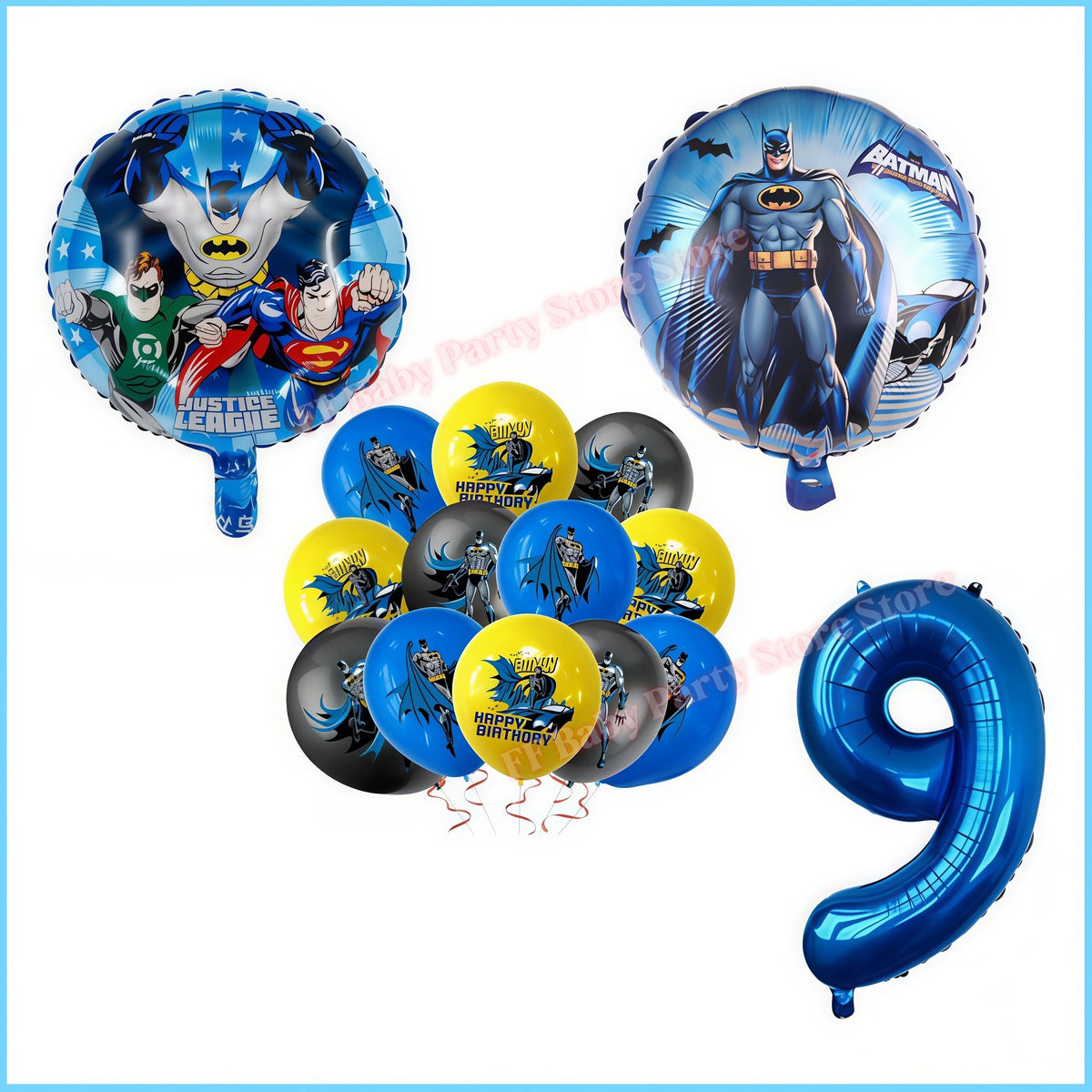 Bat Superhero Birthday Party Kit – Tableware, Balloons & Decor Party Decoration Kit Babs 21pcs Balloons9