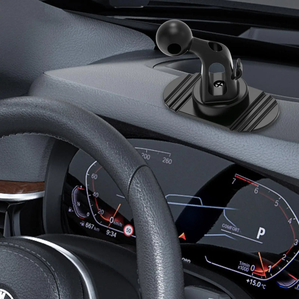 Car Dashboard Phone Holder Base – 17mm Ball Head, 360° Rotating Car Phone Mount Babs
