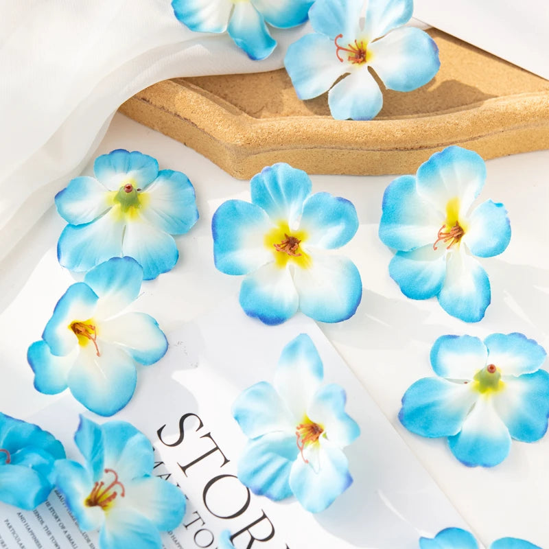 40/80pcs Silk Cherry Blossom Artificial Flowers UV Protection Artificial Silk Flowers Babs SKY BLUE 80 pcs