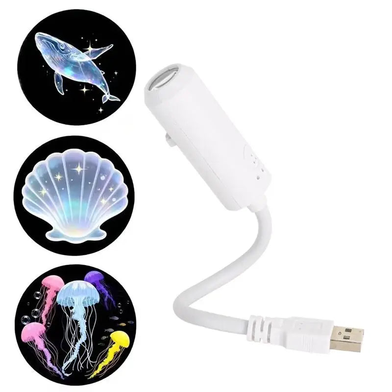 USB Star Projector Night Light – Galaxy, Ocean & Sky Modes Star Projector Lamp Babs USB Type-C D