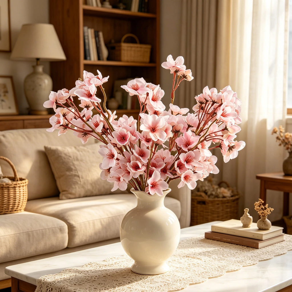 Silk Peach Blossom Artificial Flowers – Wedding & Home Décor Artificial Flower Stems Babs