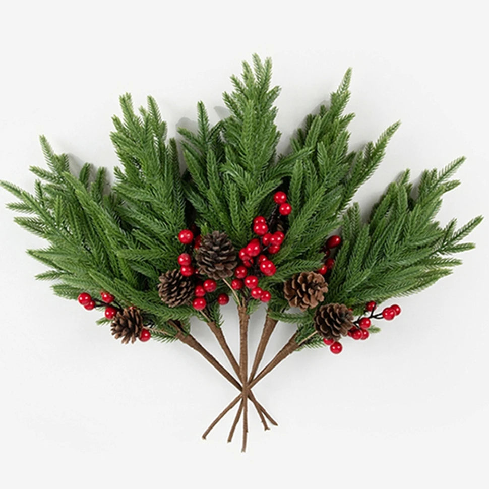 Artificial Pine Needle Stem – Christmas Wreath & Table Decor Artificial Plant Stem Babs