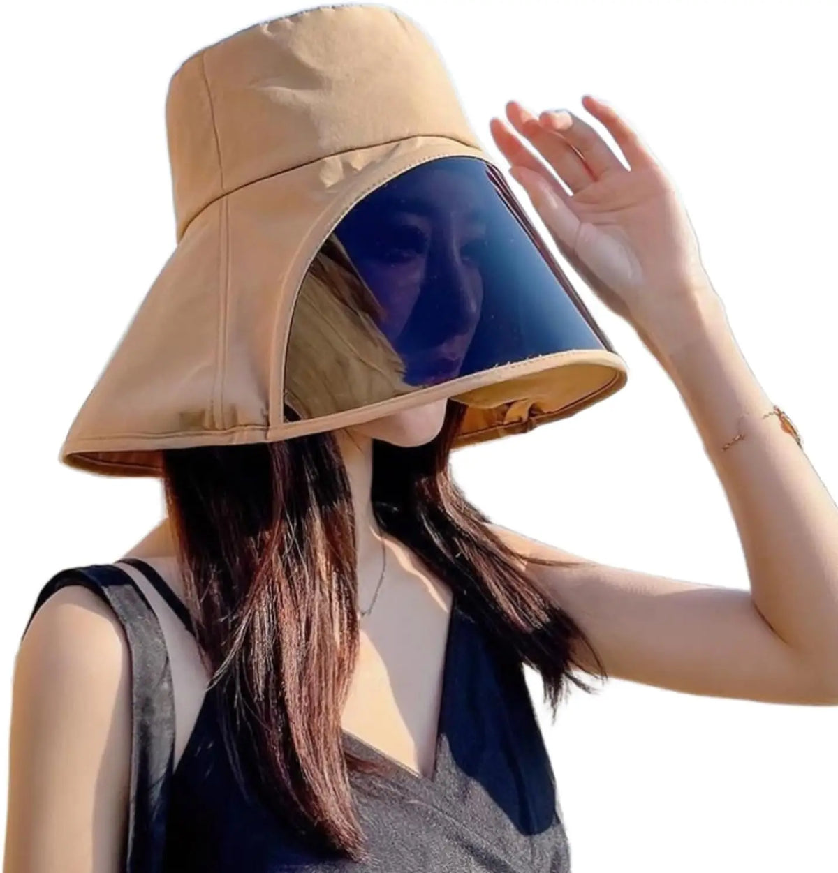Women's Wide Brim Bucket Hat UPF 50+ Full Face Shield UV Cover Wide Brim Sun Hat Babs