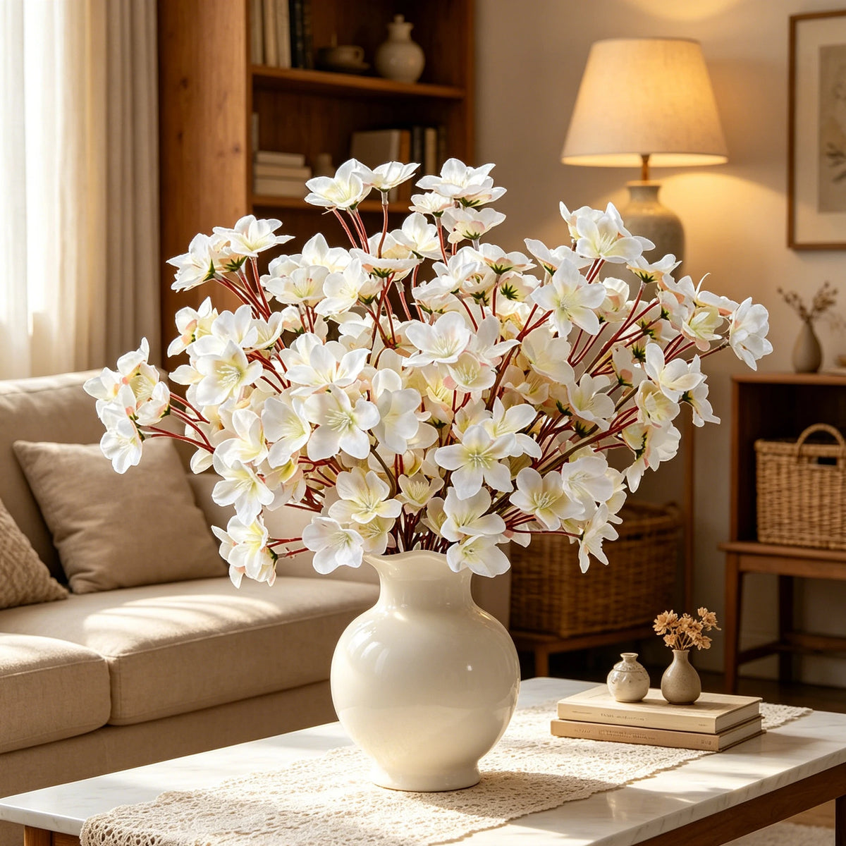 Silk Peach Blossom Artificial Flowers – Wedding & Home Décor Artificial Flower Stems Babs