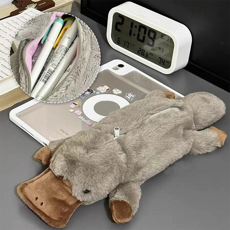 Cute Platypus Plush Pencil Case | Large Capacity Pouch Plush Pencil Case Babs