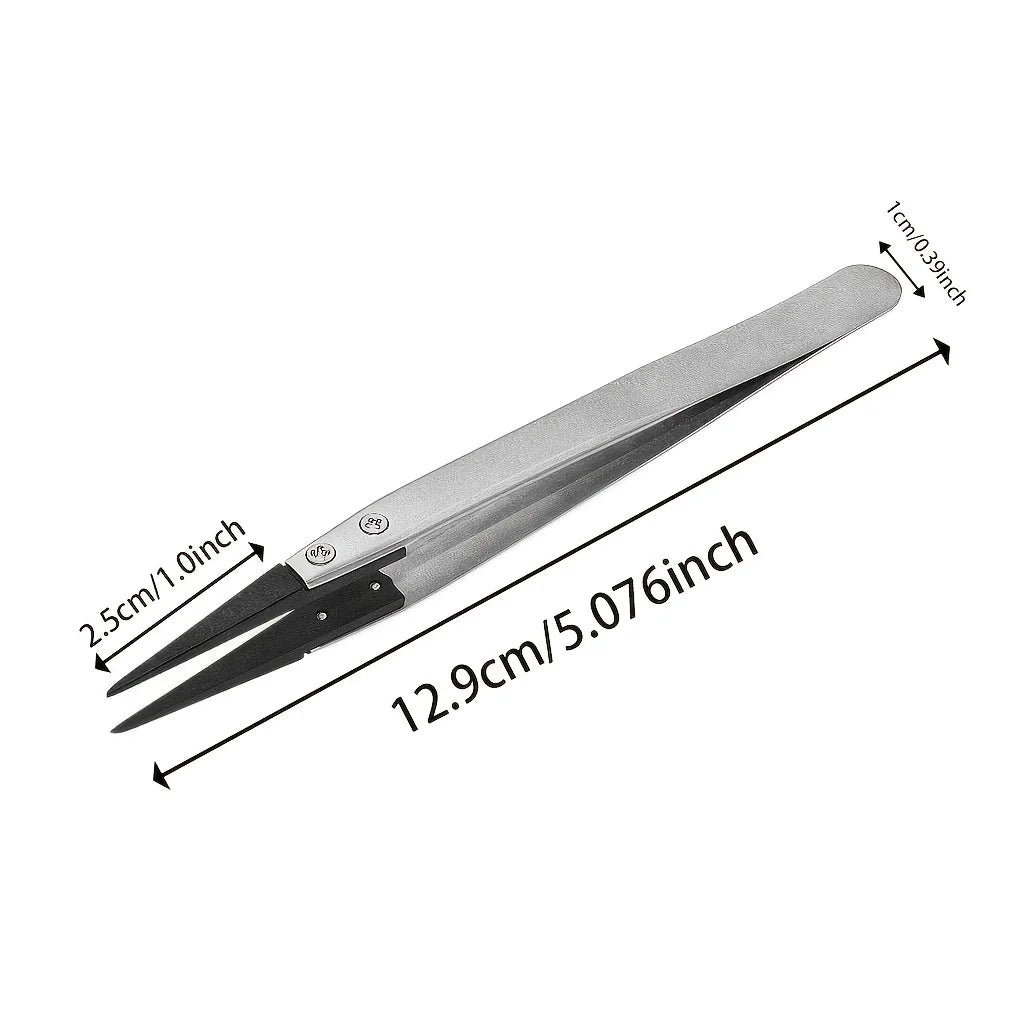 Anti-Static Carbon Fiber Tweezers 2-Pack | ESD-Safe Precision Precision Tweezers Babs