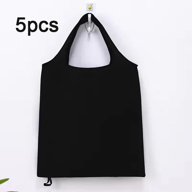 5-Pack Reusable Folding Polyester Shopping Tote Bags Reusable Tote Bag Babs A 46 41