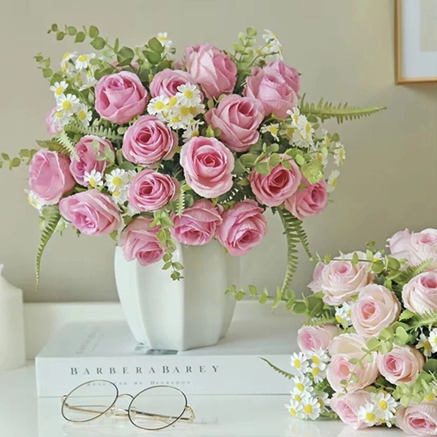 Silk Rose Artificial Flower Bouquet – Wedding & Home Décor Artificial Flower Bouquet Babs