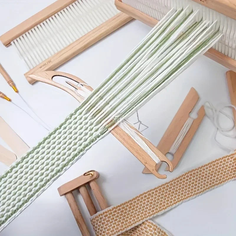 Beech Wood Inkle Weaving Shuttle Kit – 12-Piece Crafting Set Weaving Shuttle Kit Babs