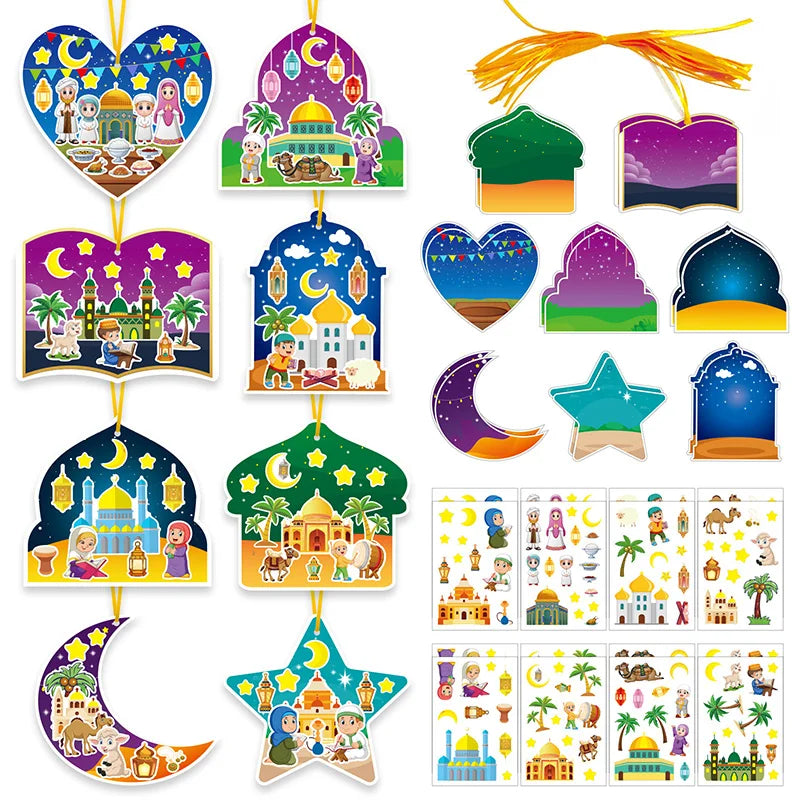 Ramadan DIY Stickers Eid Mubarak Gift Labels & Party Decor Set Celebration Sticker Set Babs