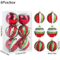 6-Pack 6cm Christmas Ball Ornaments – Red & Green Xmas Tree Decor Christmas Tree Ornaments Babs C 6cm