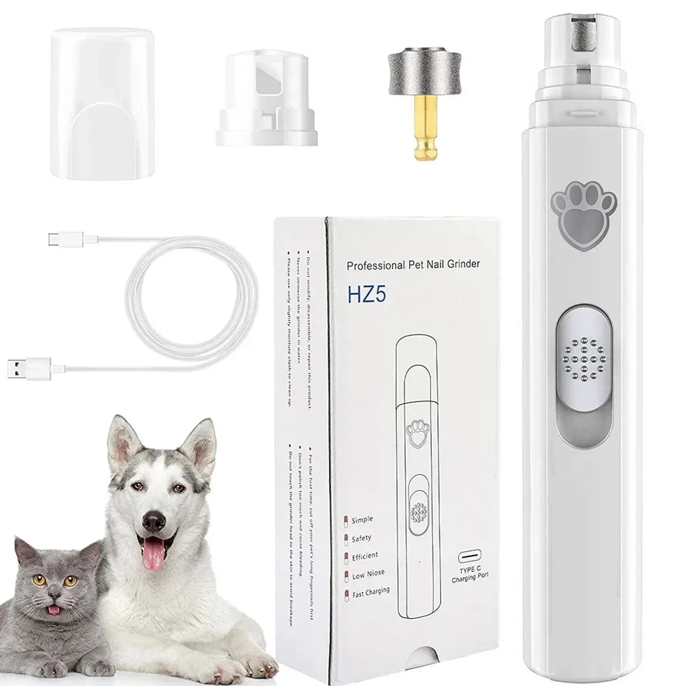 Electric Pet Nail Grinder – USB Rechargeable, 2-Speed Dog & Cat Pet Nail Grinder Babs Electric Grinder