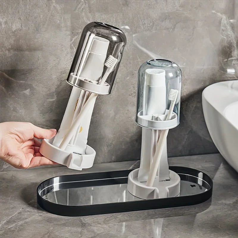 Dustproof Toothbrush Holder & Toothpaste Sorting Rack Toothbrush Holder Babs