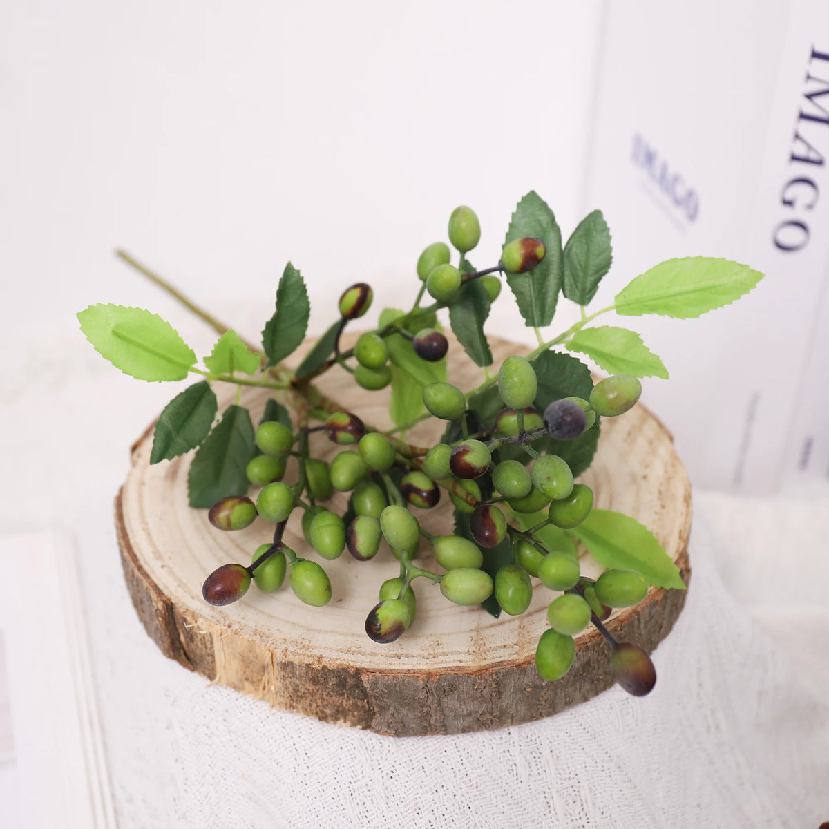 Berry Artificial Flower Branches – Christmas & Wedding Decor Artificial Flower Branch Babs Dark Green