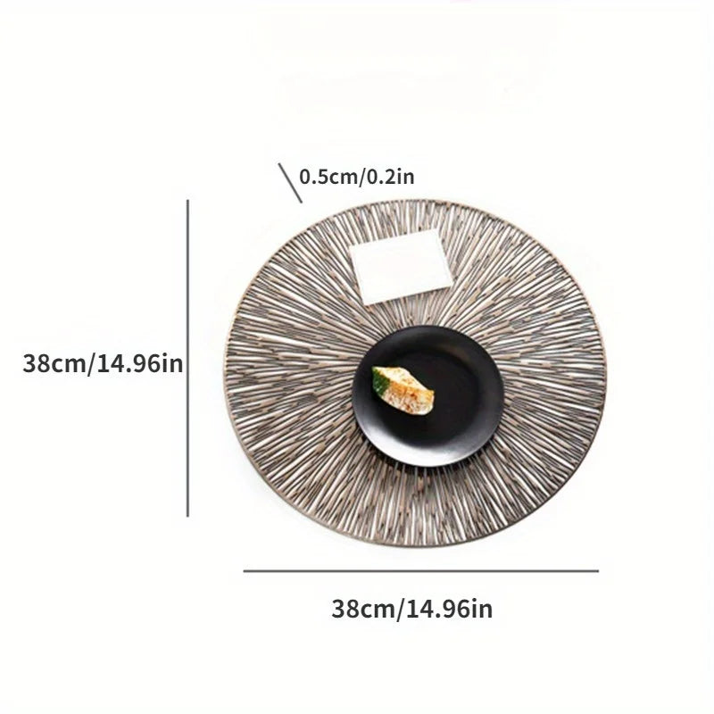PVC Hollow Round Placemat – Heat-Resistant Non-Slip Table Mat Kitchen Placemat Babs