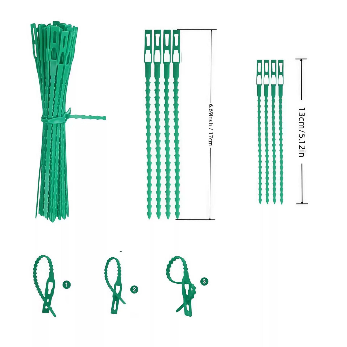 100Pcs Adjustable Zipper Plant Ties – Flexible Garden Twist Ties Garden Plant Ties Babs