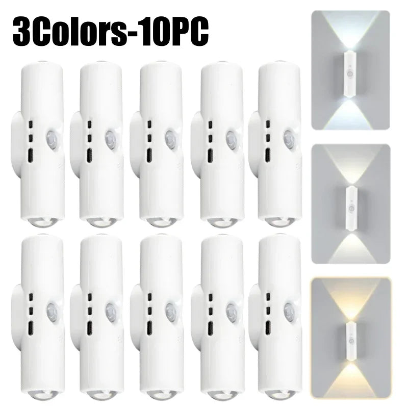Magnetic RGB Night Light | Motion Sensor Rechargeable Wall Lamp RGB Night Light Babs 3Colors-10PC