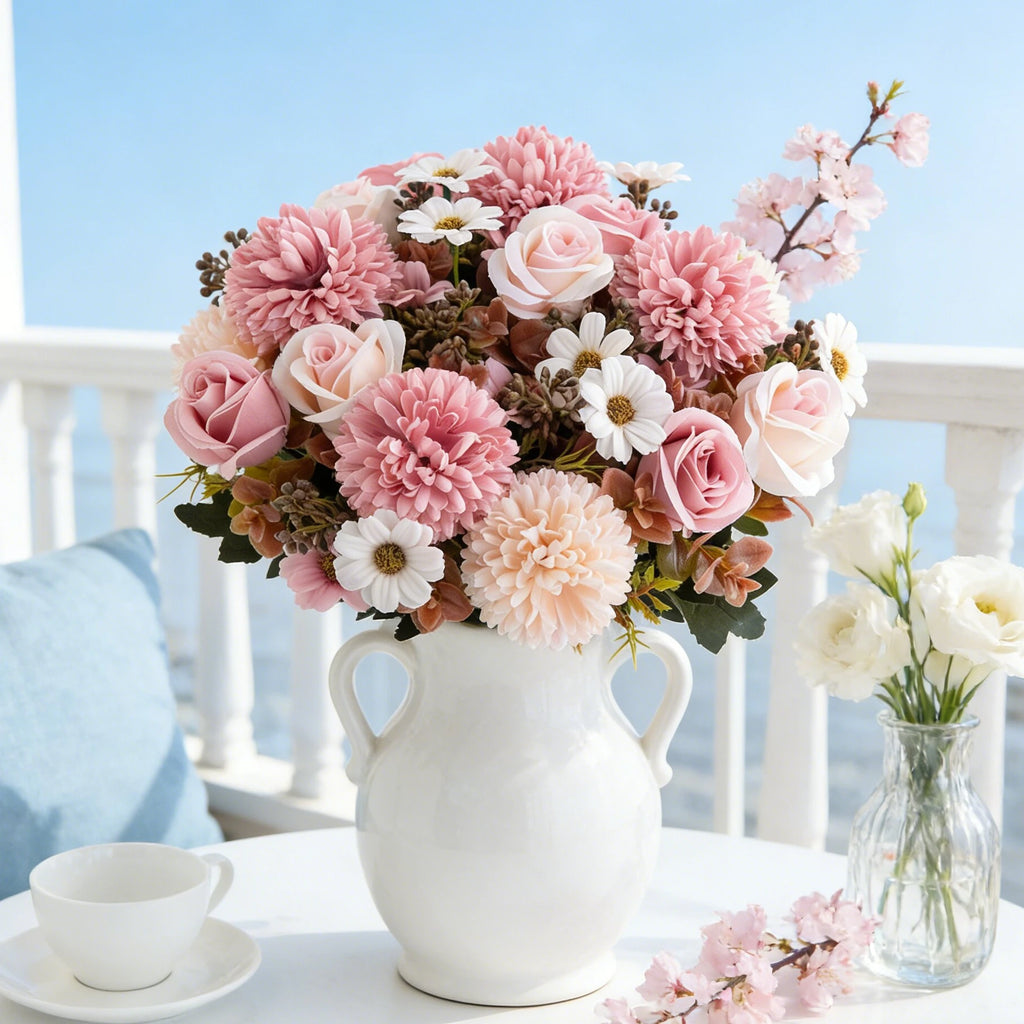 Silk Rose Artificial Bouquet – Wedding & Home Décor Flowers Artificial Flower Bouquet Babs