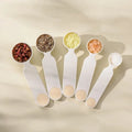 5-Piece Stacking Measuring Spoon Set – Plastic Baking Kitchen Measuring Spoon Set Babs Beige