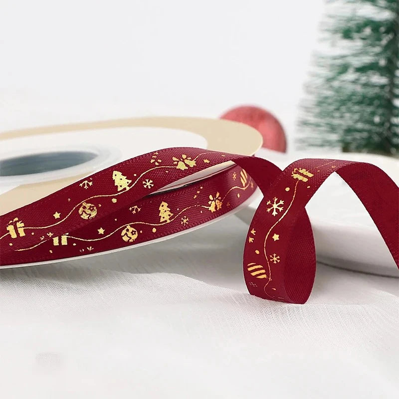 5m Christmas Ribbon – Gift Wrap, Tree & Holiday Décor Christmas Craft Ribbon Babs 1cm-01 5M