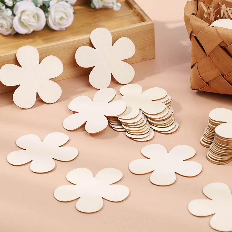 Unfinished Wooden Flower Discs – DIY Blank Wood Craft Ornaments Wood Craft Blanks Babs