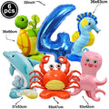 Ocean Animal Party Balloons – Shark Turtle Crab Kids Birthday Party Balloon Set Babs number 4 As pictures show