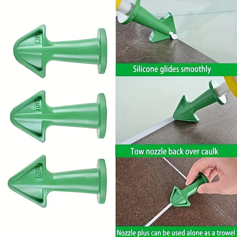 3-Piece Sealant Nozzle Set – Tile Joint & Floor Sealing Tool Sealant Nozzle Set Babs