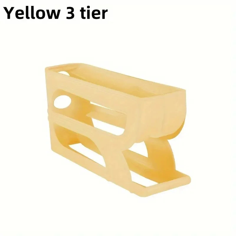 Automatic Rolling Egg Dispenser Tray – 20 or 30 Egg Organizer Egg Storage Organizer Babs 3 Tiers -Yellow