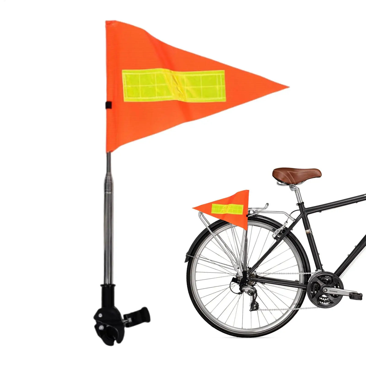 Reflective Bike Safety Flag with Pole – High Visibility Bike Safety Flag Babs