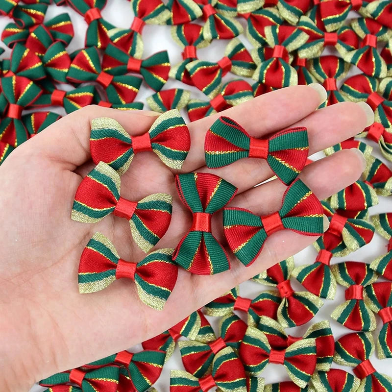30Pcs Mini Christmas Bow Knots – Tree, Wreath & Gift Décor Christmas Bow Ornaments Babs