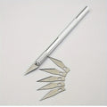 Precision Hobby Knife + 5 Blades – Craft Cutting Multi Tool Hobby Craft Knife Babs Silver