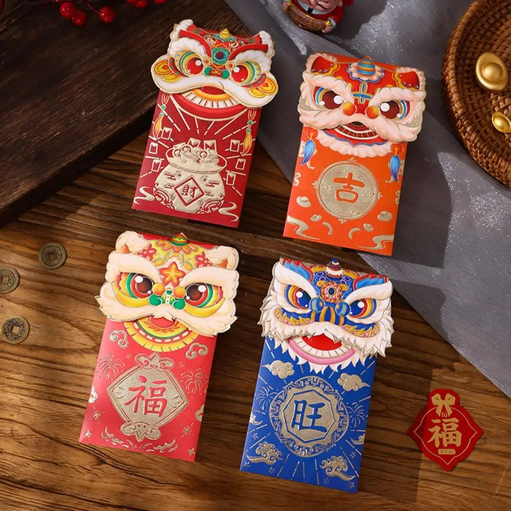 Lucky Dragon Red Envelopes 4pcs – New Year & Wedding Gift Red Gift Envelopes Babs B