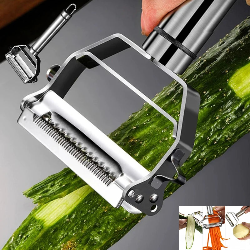 Dual Julienne & Vegetable Peeler – Stainless Steel Zoodles Maker Julienne Vegetable Peeler Babs