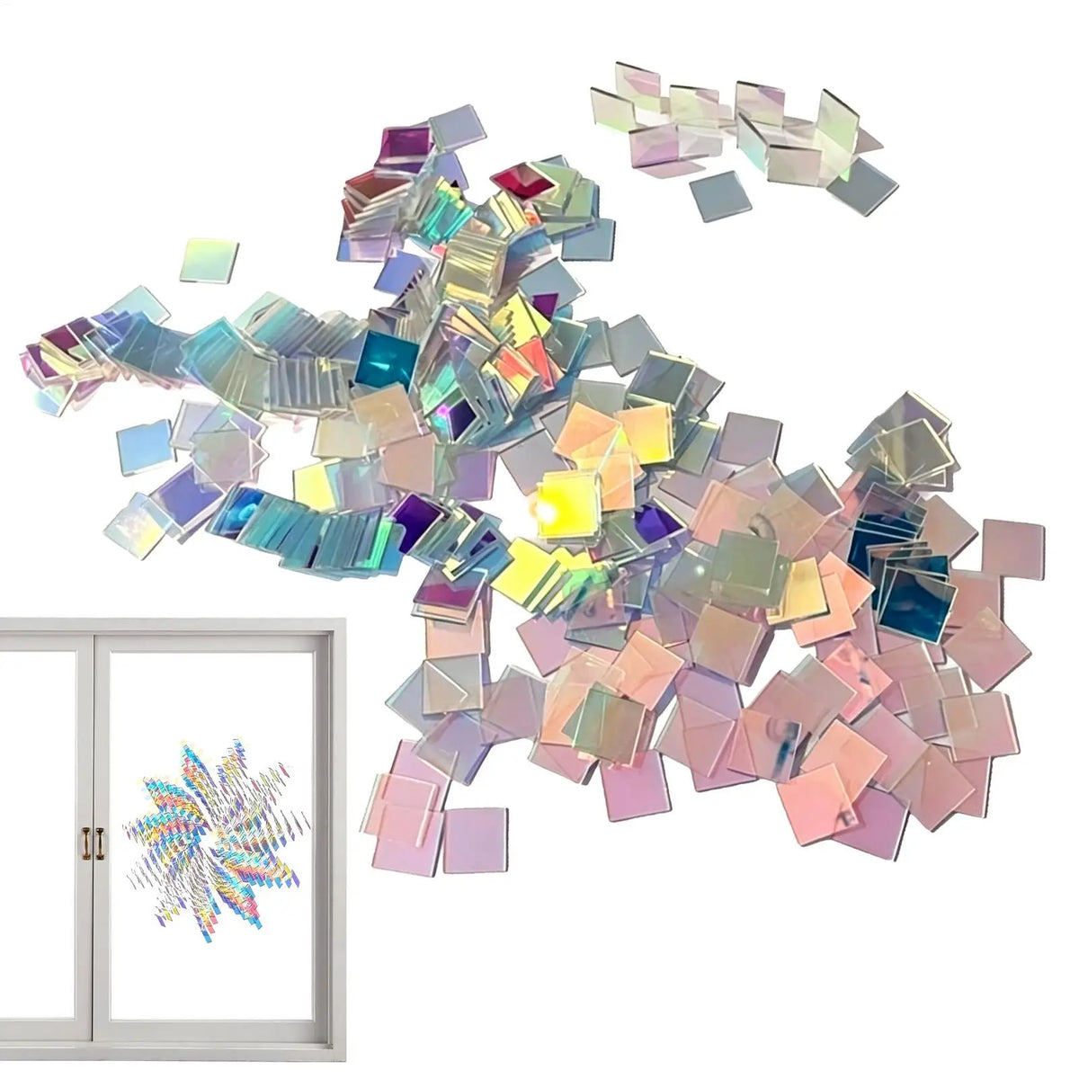 Rainbow Holographic Acrylic Sheets | Double-Sided Iridescent Tiles Holographic Acrylic Tiles Babs