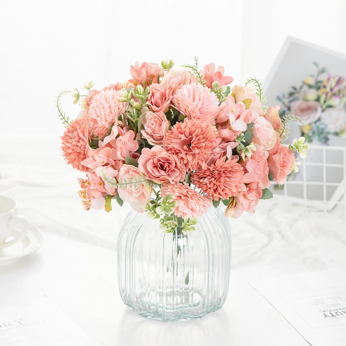 Artificial Silk Roses Bouquet – Wedding & Home Décor Artificial Flower Bouquet Babs