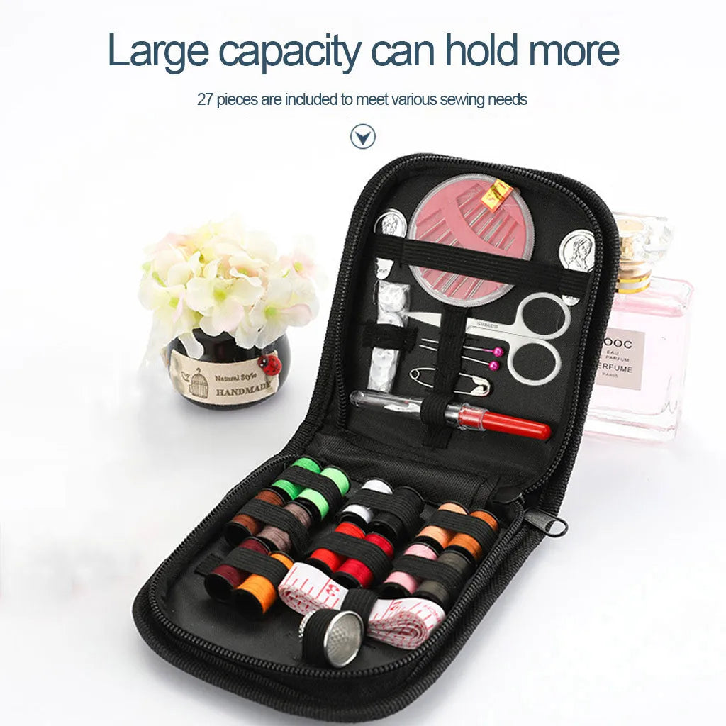 Complete Sewing Kit – Threads, Needles, Scissors & More Sewing Kit Set Babs Black